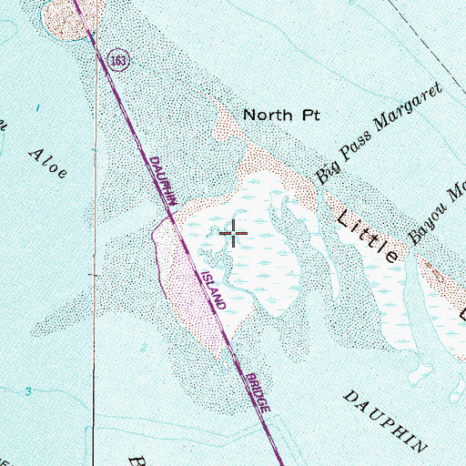 Topographic Map of Cedar Island, AL