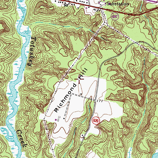 Topographic Map of Richmond Hill, VA