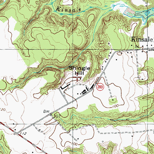 Topographic Map of Shingle Hill, VA