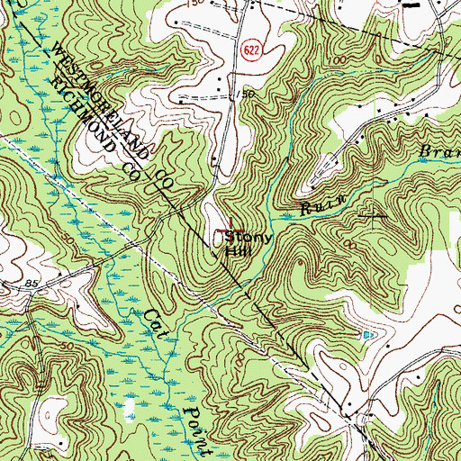 Topographic Map of Stony Hill, VA
