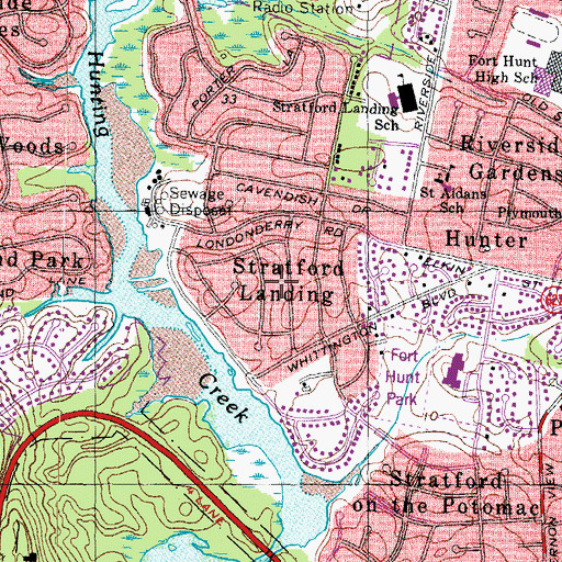Topographic Map of Stratford Landing, VA