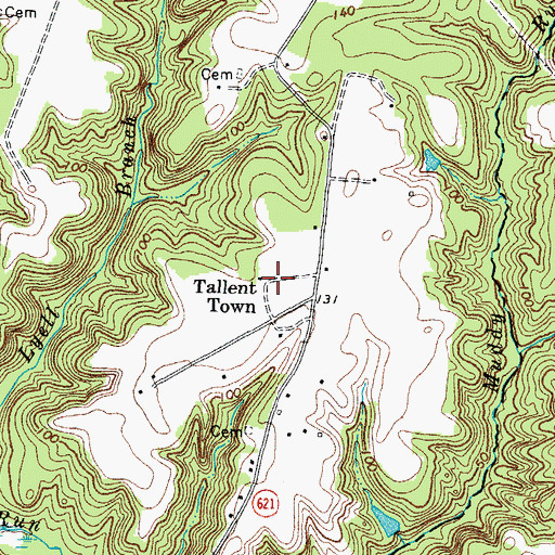 Topographic Map of Tallent Town, VA
