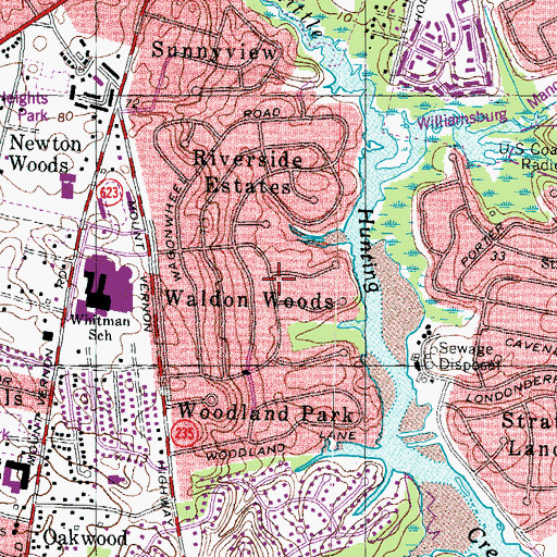 Topographic Map of Waldon Woods, VA
