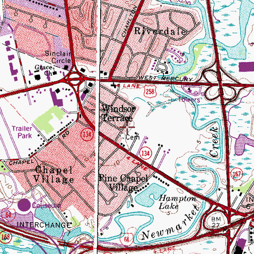 Topographic Map of Windsor Terrace, VA