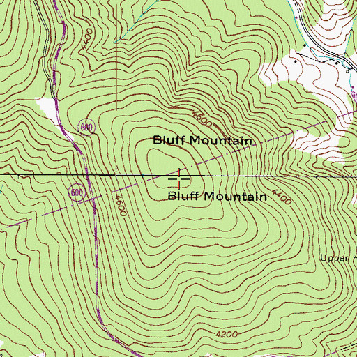 Topographic Map of Bluff Mountain, VA