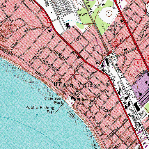 Topographic Map of Hilton Village, VA