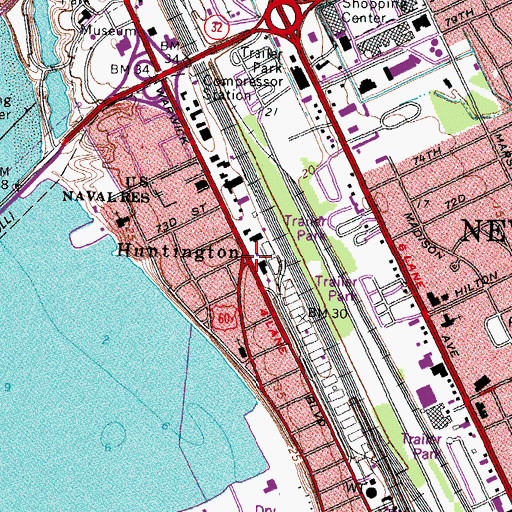 Topographic Map of Huntington, VA