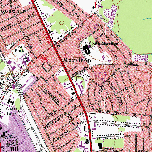 Topographic Map of Morrison, VA
