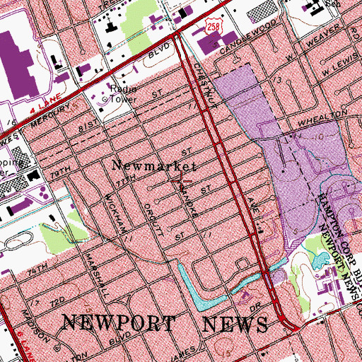 Topographic Map of Newmarket, VA