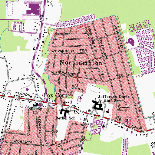 Topographic Map of Northampton, VA