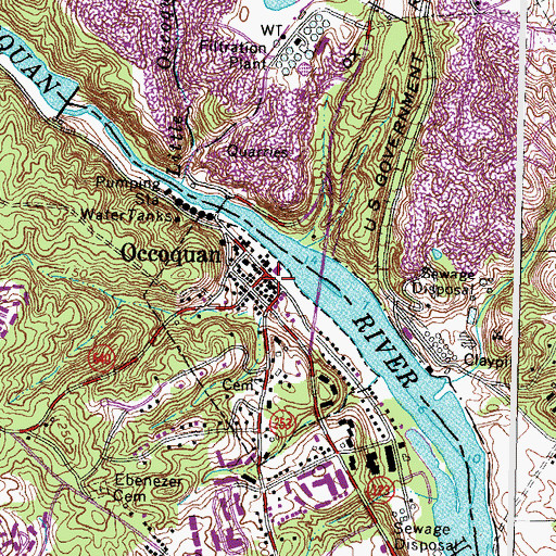 Topographic Map of Occoquan, VA