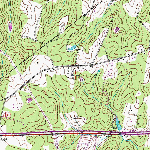 Topographic Map of Erinbrook, VA
