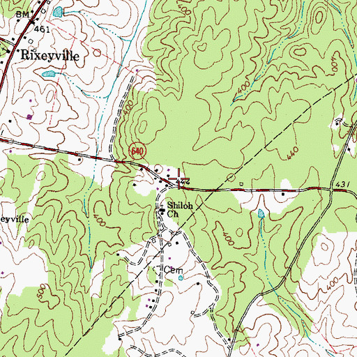 Topographic Map of Shiloh School (historical), VA