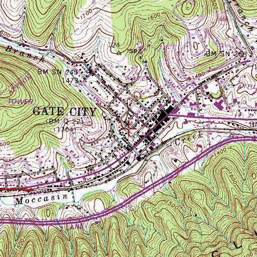 Topographic Map of Estill Cemetery, VA