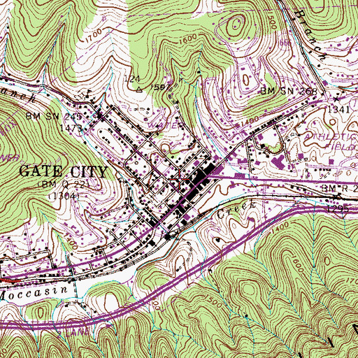 Topographic Map of Gate City United Methodist Church, VA