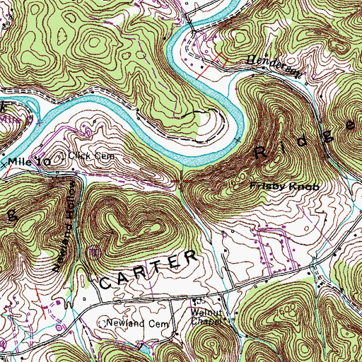 Topographic Map of Monkey Falls, VA