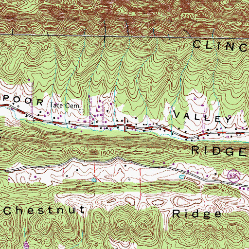 Topographic Map of Mountain Springs, VA
