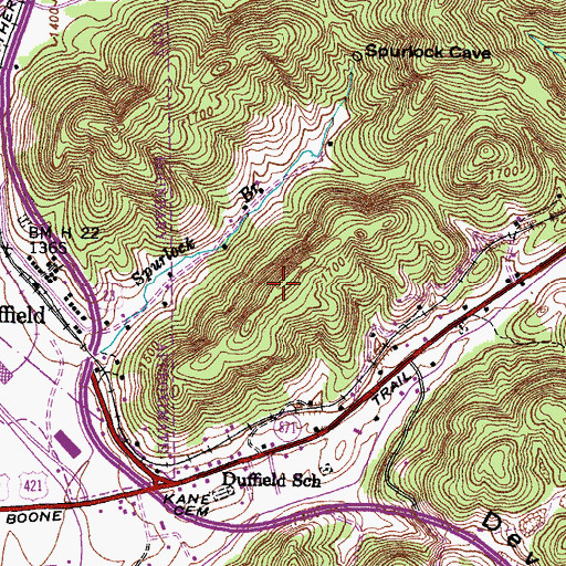 Topographic Map of Pine Ridge, VA