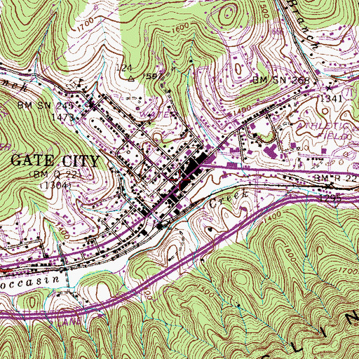 Topographic Map of Scott County Courthouse, VA