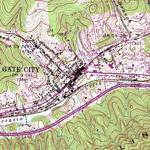 Topographic Map of Scott County Library, VA