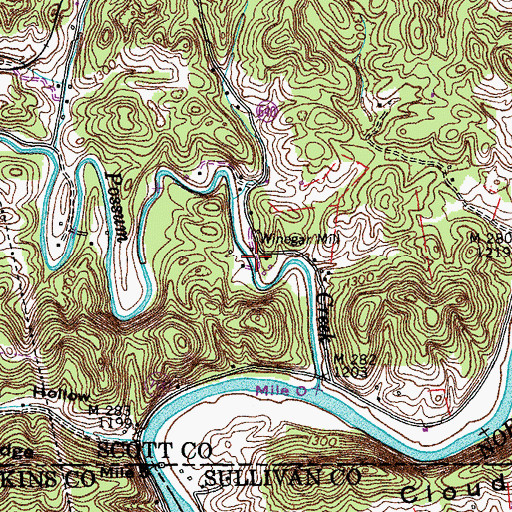 Topographic Map of Winegar Mill Dam (historical), VA