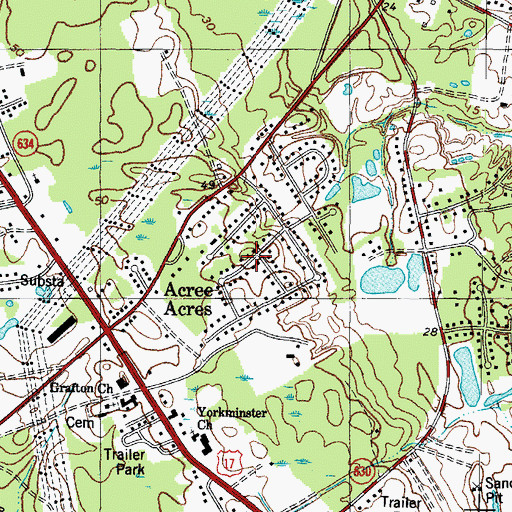 Topographic Map of Acree Acres, VA