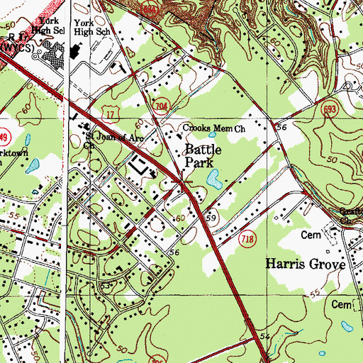 Topographic Map of Battle Park, VA