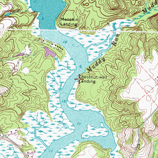 Topographic Map of Chestnut Hill Landing, VA