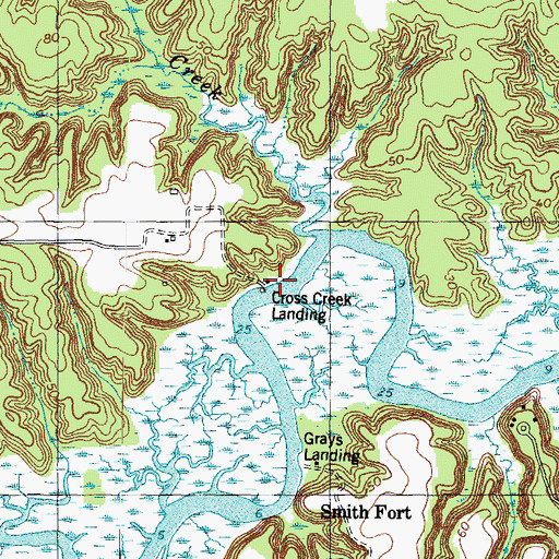 Topographic Map of Cross Creek Landing, VA