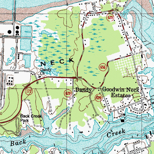 Topographic Map of Dandy, VA