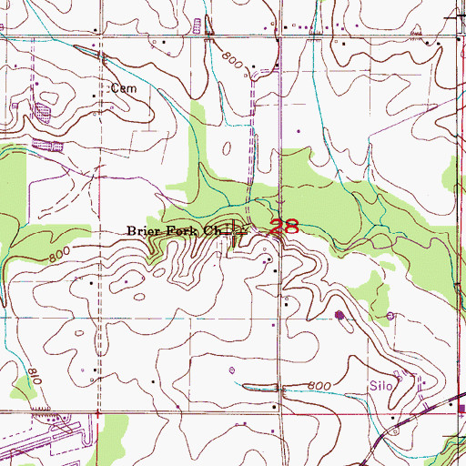 Topographic Map of Briar Fork Primitive Baptist Church, AL