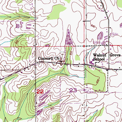 Topographic Map of Concord Cumberland Presbyterian Church, AL