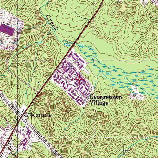 Topographic Map of Georgetown Village, VA