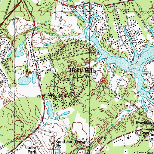 Topographic Map of Holly Hills, VA