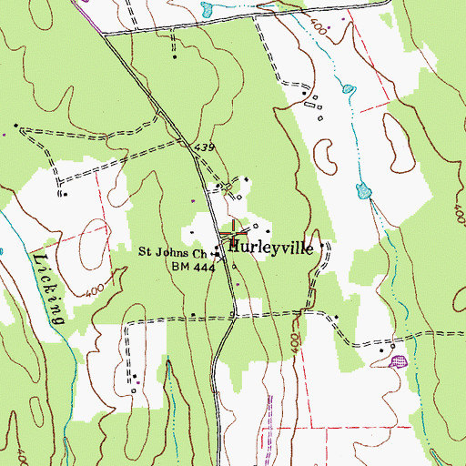 Topographic Map of Hurleyville, VA