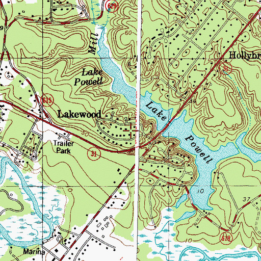 Topographic Map of Lakewood, VA