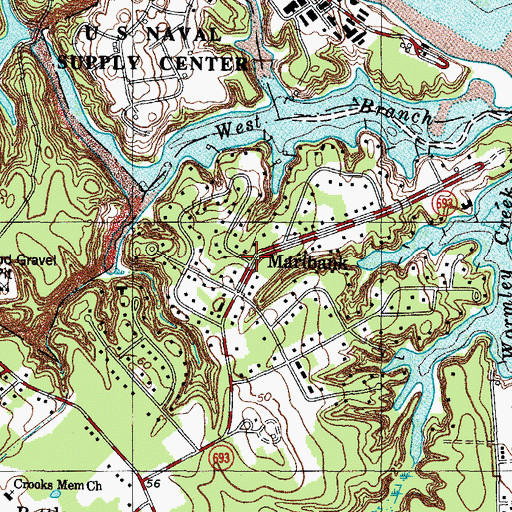 Topographic Map of Marlbank, VA