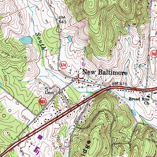Topographic Map of New Baltimore, VA