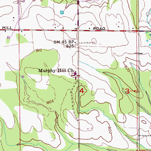 Topographic Map of Murphy Hill Baptist Church, AL