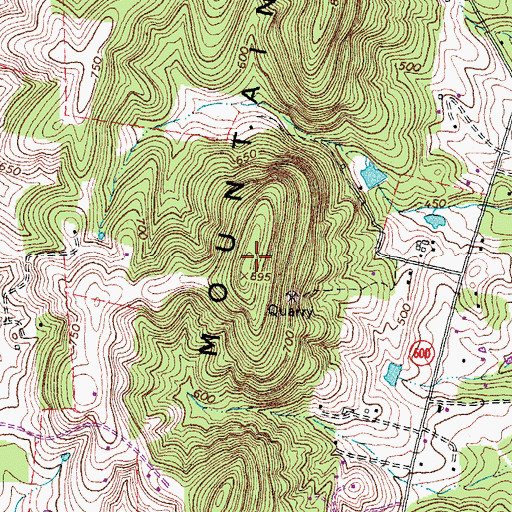 Topographic Map of Pond Mountains, VA