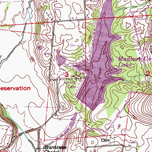 Topographic Map of Union Cemetery, AL
