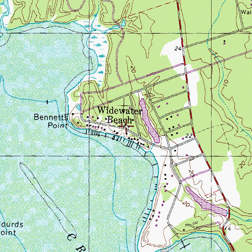 Topographic Map of Widewater Beach, VA