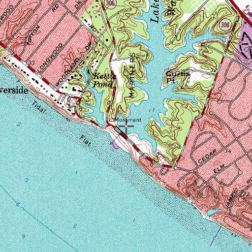 Topographic Map of Lake Maury Dam, VA