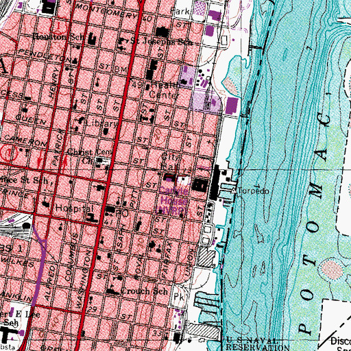 Topographic Map of City Hall, VA