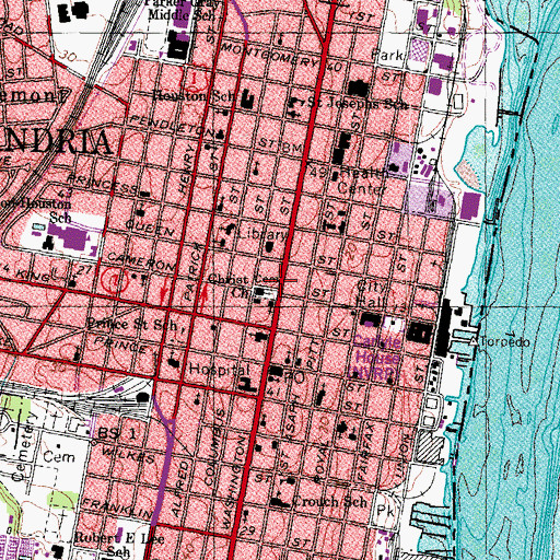 Topographic Map of George Mason Post Office, VA