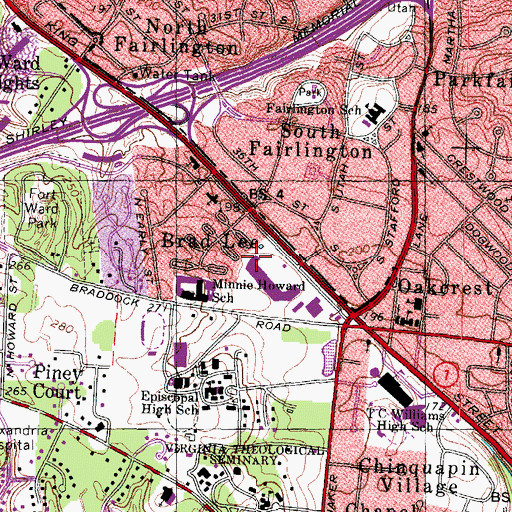 Topographic Map of Parkfairfax Post Office, VA
