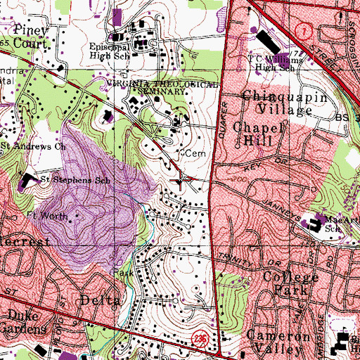 Topographic Map of Immanuel Church on the Hill, VA