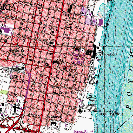 Topographic Map of Saint Pauls Episcopal Church, VA