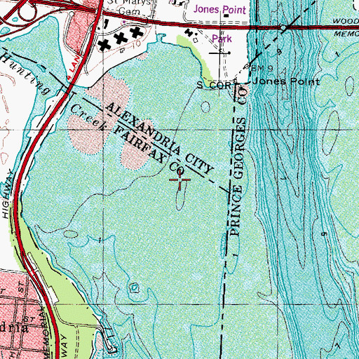 Topographic Map of Saint Marys Catholic Church, VA
