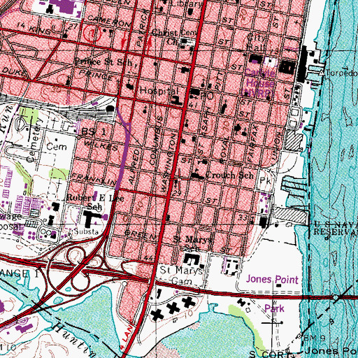 Topographic Map of Roberts Memorial United Methodist Church, VA